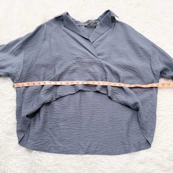 Women Anthropologie The Dylon Long-Sleeve Wide-Placket Top Denim Blue Medium - Picture 4 of 8